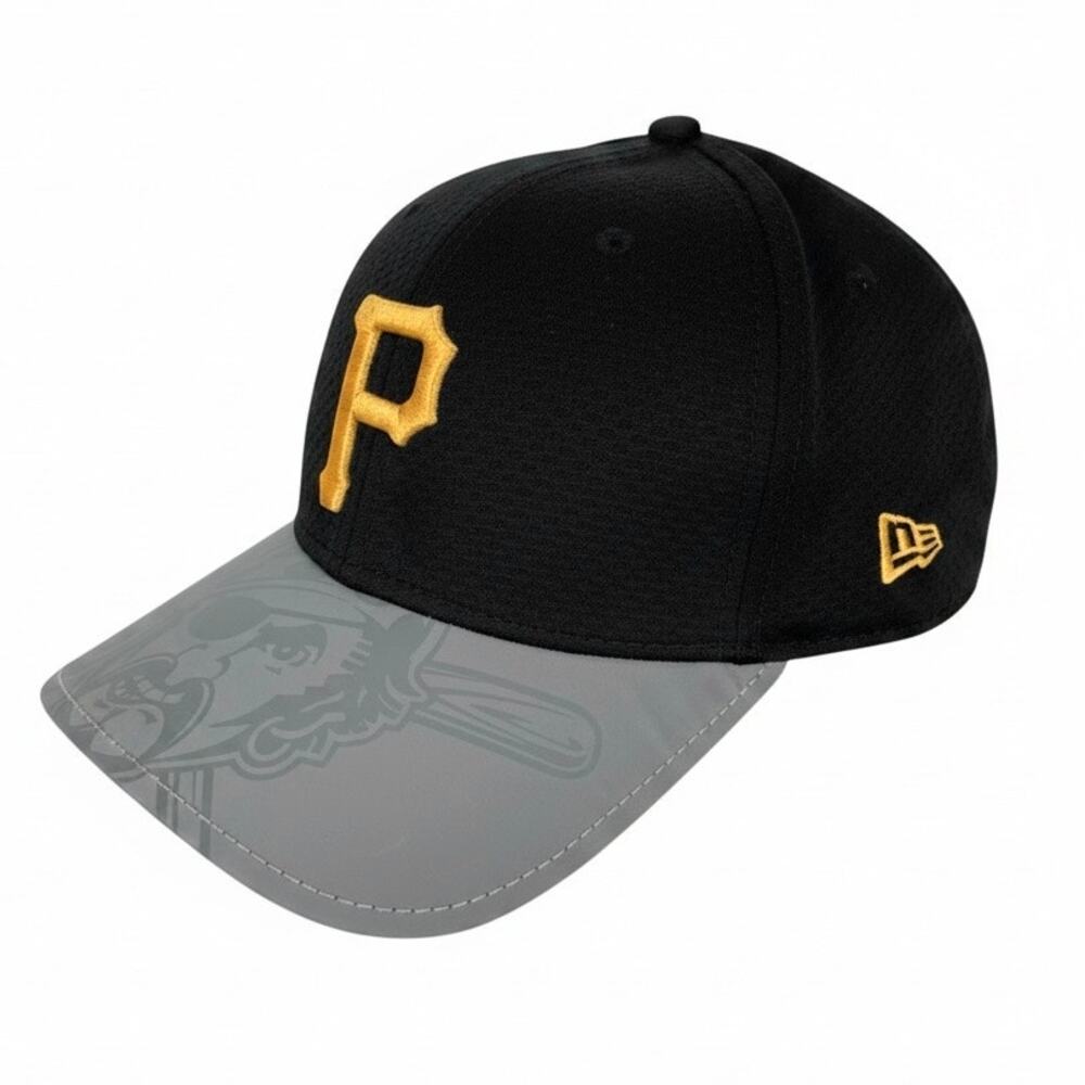MLB PITTSBURGH PIRATES Hat Cap NEW ERA 39THIRTY Black Gray Size L/XL